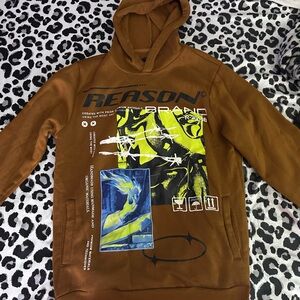 Reason Brown Hoodie with Black Accents